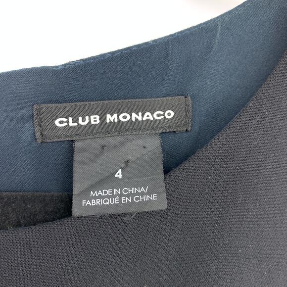 Club Monaco Dress Women's Size 4 Colorblocked Sheath Sleeveless Blue Black - Picture 5 of 7